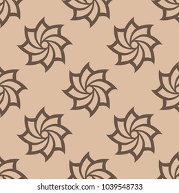 Floral brown seamless pattern. Background with fower elements for wallpapers.