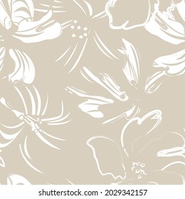 Floral brush strokes seamless pattern background for fashion prints, graphics, backgrounds and crafts