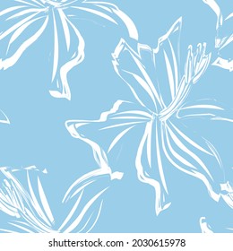 Rodamientos de pincel floral fondo de patrón sin fisuras para impresiones de moda, gráficos, fondos y artesanías