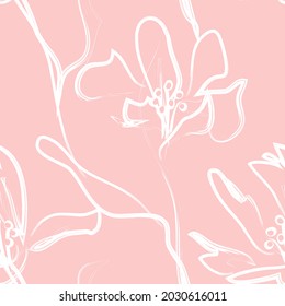 Floral brush strokes seamless pattern background for fashion prints, graphics, backgrounds and crafts