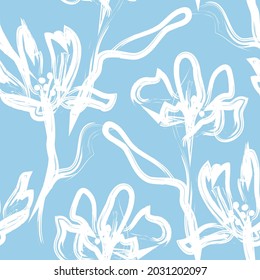 Floral brush strokes seamless pattern background for fashion prints, graphics, backgrounds and crafts