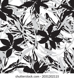 Floral brush strokes seamless pattern background for fashion prints, graphics, backgrounds and crafts