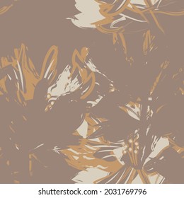 Floral brush strokes seamless pattern background for fashion prints, graphics, backgrounds and crafts