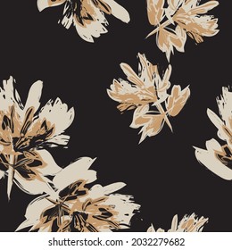 Floral brush strokes seamless pattern background for fashion prints, graphics, backgrounds and crafts