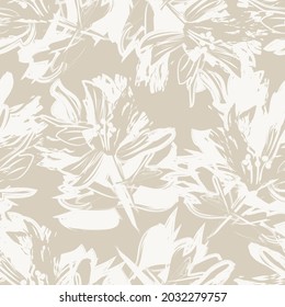 Floral brush strokes seamless pattern background for fashion prints, graphics, backgrounds and crafts