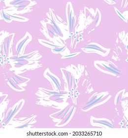 Floral brush strokes seamless pattern background for fashion prints, graphics, backgrounds and crafts