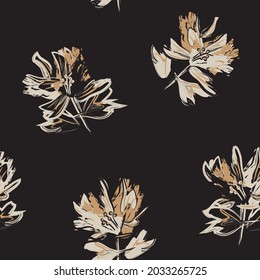 Floral brush strokes seamless pattern background for fashion prints, graphics, backgrounds and crafts