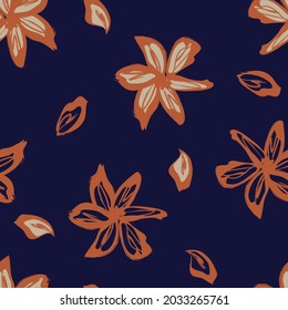 Floral brush strokes seamless pattern background for fashion prints, graphics, backgrounds and crafts