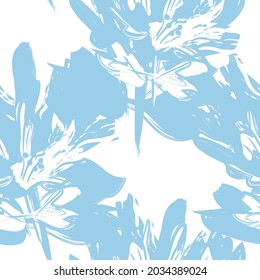 Floral brush strokes seamless pattern background for fashion prints, graphics, backgrounds and crafts
