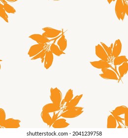 Floral brush strokes seamless pattern background for fashion prints, graphics, backgrounds and crafts