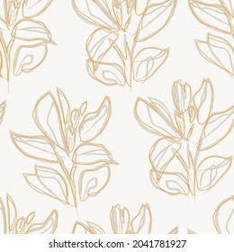 Rodamientos de pincel floral fondo de patrón sin fisuras para impresiones de moda, gráficos, fondos y artesanías