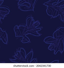 Rodamientos de pincel floral fondo de patrón sin fisuras para impresiones de moda, gráficos, fondos y artesanías
