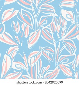 Floral brush strokes seamless pattern background for fashion prints, graphics, backgrounds and crafts