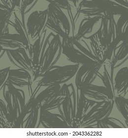Floral brush strokes seamless pattern background for fashion prints, graphics, backgrounds and crafts