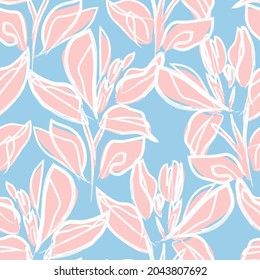 Floral brush strokes seamless pattern background for fashion prints, graphics, backgrounds and crafts