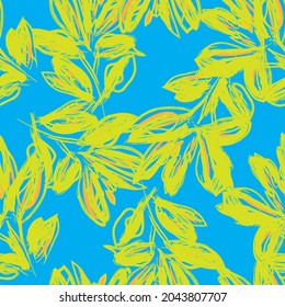 Floral brush strokes seamless pattern background for fashion prints, graphics, backgrounds and crafts