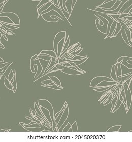 Floral brush strokes seamless pattern background for fashion prints, graphics, backgrounds and crafts