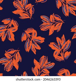 Rodamientos de pincel floral fondo de patrón sin fisuras para impresiones de moda, gráficos, fondos y artesanías