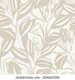 Floral brush strokes seamless pattern background for fashion prints, graphics, backgrounds and crafts
