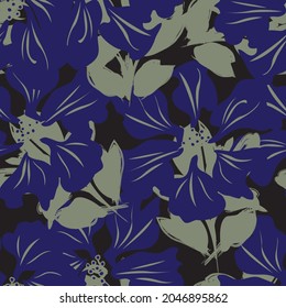 Rodamientos de pincel floral fondo de patrón sin fisuras para impresiones de moda, gráficos, fondos y artesanías