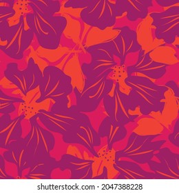 Floral brush strokes seamless pattern background for fashion prints, graphics, backgrounds and crafts