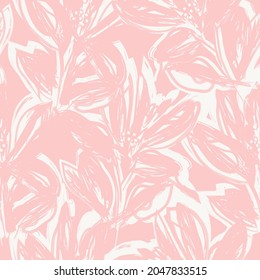 Floral brush strokes seamless pattern background for fashion prints, graphics, backgrounds and crafts
