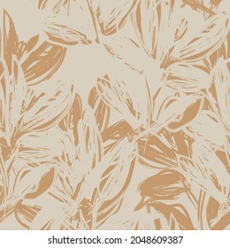 Floral brush strokes seamless pattern background for fashion prints, graphics, backgrounds and crafts