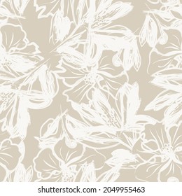 Floral brush strokes seamless pattern background for fashion prints, graphics, backgrounds and crafts