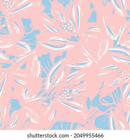 Floral brush strokes seamless pattern background for fashion prints, graphics, backgrounds and crafts