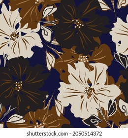 Floral brush strokes seamless pattern background for fashion prints, graphics, backgrounds and crafts