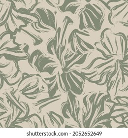 Floral brush strokes seamless pattern background for fashion prints, graphics, backgrounds and crafts