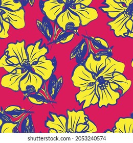 Rodamientos de pincel floral fondo de patrón sin fisuras para impresiones de moda, gráficos, fondos y artesanías