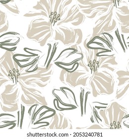 Floral brush strokes seamless pattern background for fashion prints, graphics, backgrounds and crafts