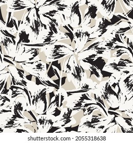 Floral brush strokes seamless pattern background for fashion prints, graphics, backgrounds and crafts