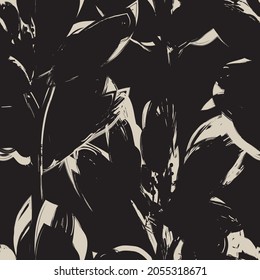Rodamientos de pincel floral fondo de patrón sin fisuras para impresiones de moda, gráficos, fondos y artesanías
