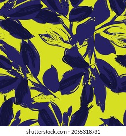 Floral brush strokes seamless pattern background for fashion prints, graphics, backgrounds and crafts