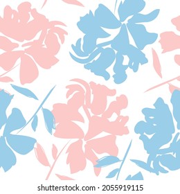 Floral brush strokes seamless pattern background for fashion prints, graphics, backgrounds and crafts