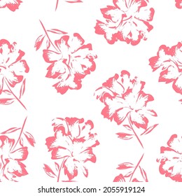 Floral brush strokes seamless pattern background for fashion prints, graphics, backgrounds and crafts