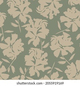 Rodamientos de pincel floral fondo de patrón sin fisuras para impresiones de moda, gráficos, fondos y artesanías
