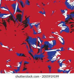Floral brush strokes seamless pattern background for fashion prints, graphics, backgrounds and crafts