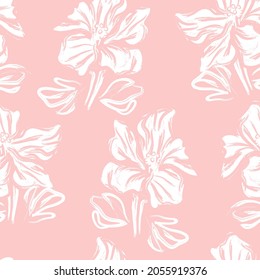 Rodamientos de pincel floral fondo de patrón sin fisuras para impresiones de moda, gráficos, fondos y artesanías