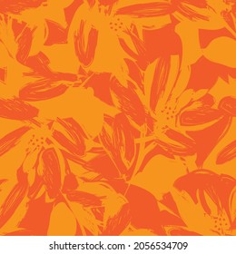 Floral brush strokes seamless pattern background for fashion prints, graphics, backgrounds and crafts