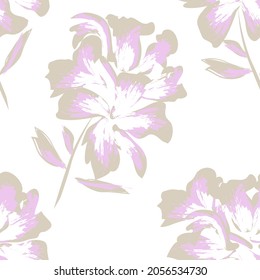 Floral brush strokes seamless pattern background for fashion prints, graphics, backgrounds and crafts