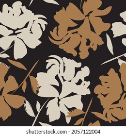Rodamientos de pincel floral fondo de patrón sin fisuras para impresiones de moda, gráficos, fondos y artesanías