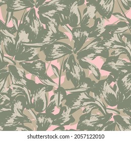 Rodamientos de pincel floral fondo de patrón sin fisuras para impresiones de moda, gráficos, fondos y artesanías