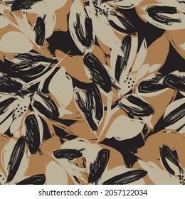 Rodamientos de pincel floral fondo de patrón sin fisuras para impresiones de moda, gráficos, fondos y artesanías