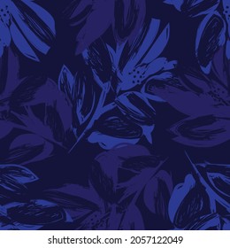 Floral brush strokes seamless pattern background for fashion prints, graphics, backgrounds and crafts