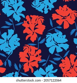 Rodamientos de pincel floral fondo de patrón sin fisuras para impresiones de moda, gráficos, fondos y artesanías
