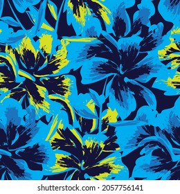 Floral brush strokes seamless pattern background for fashion prints, graphics, backgrounds and crafts