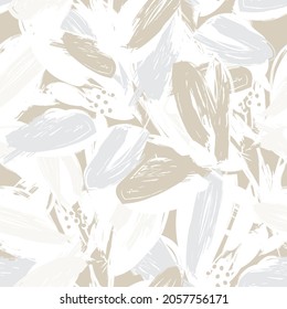 Floral brush strokes seamless pattern background for fashion prints, graphics, backgrounds and crafts